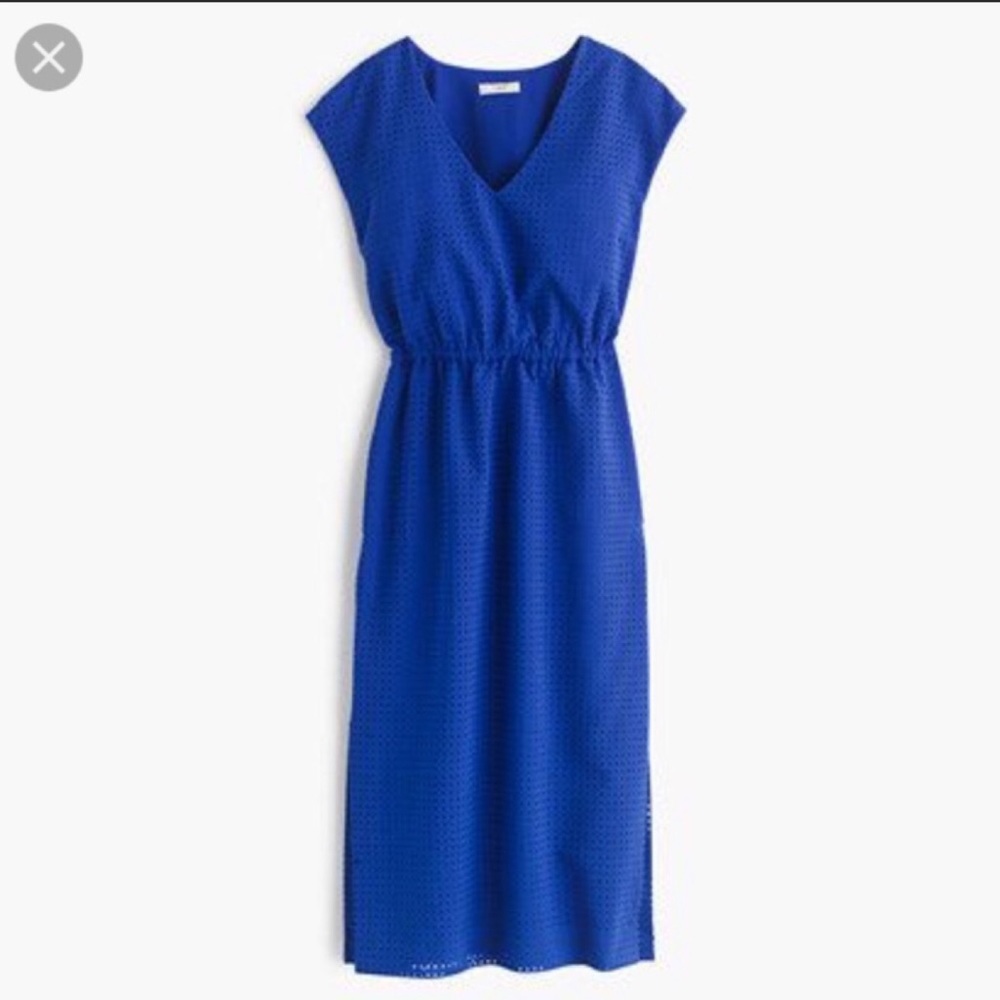 J. Crew Perforated Drapey Side Slit Dress Size 2